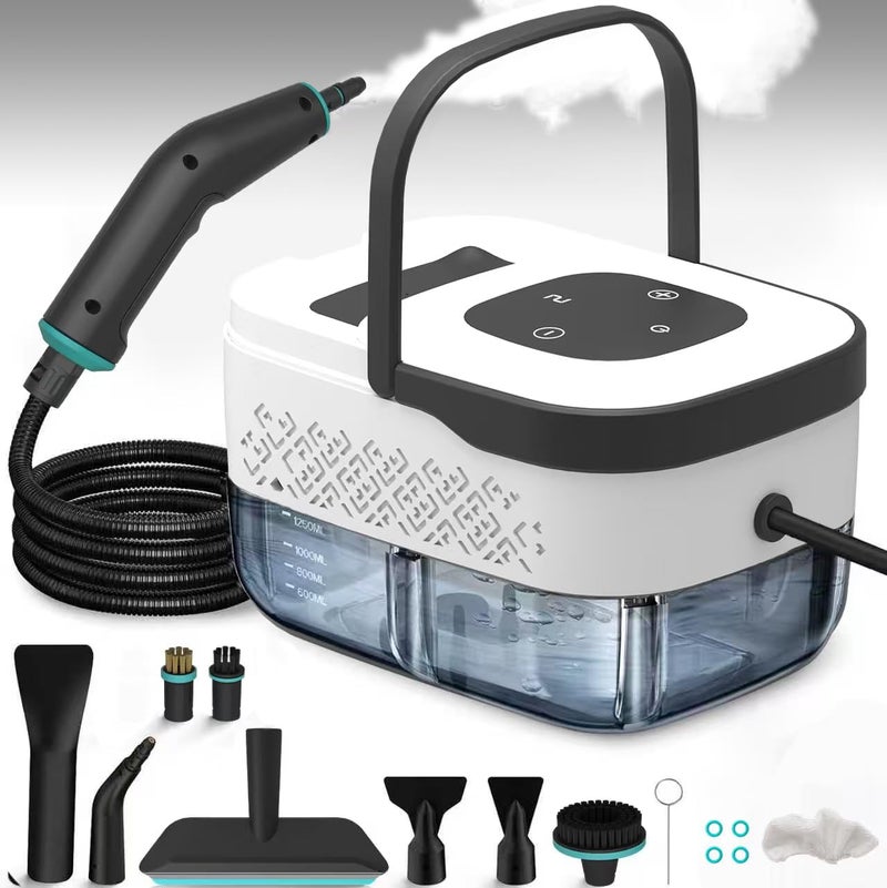 Coloeon Handheld Steam Cleaner for Home, Multi-Purpose Cleaning System, Black and White Design, Portable Steamer with Attachments, High Pressure Steam Cleaner for Home,Car,Dirt,Grease,Grout,Tile,Couch - Image 1